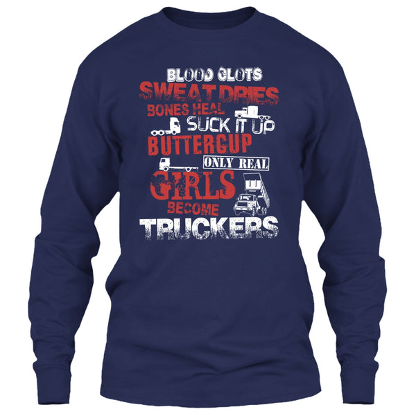 Only Rel Girls Become Truckers T Shirt, Coolest Trucker T Shirt