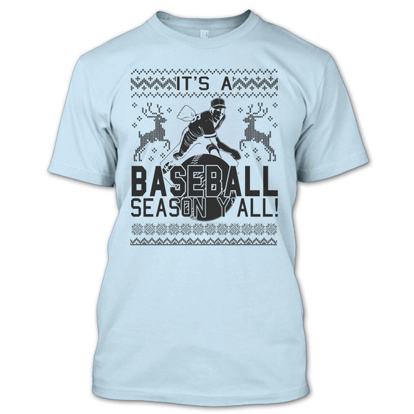 It's A Baseball Season Y'all T Shirt, Merry Christmas Gift T Shirt
