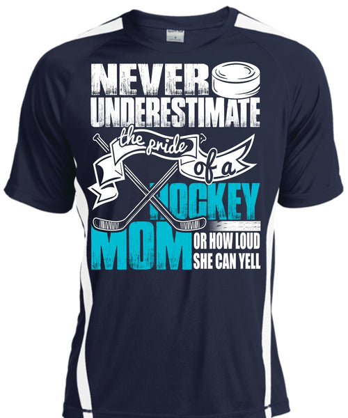 The Pride Of A Hockey Mom T Shirt, She Can Yell T Shirt, Cool Shirt