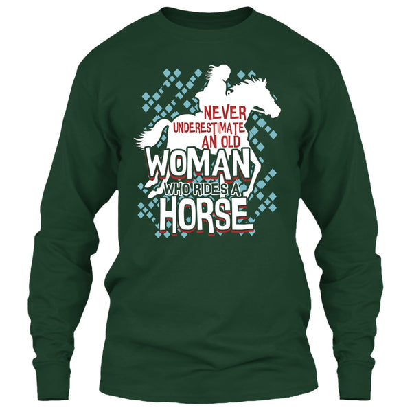Never Underestimate T Shirt, An Old Man Who Rides A Horse T Shirt