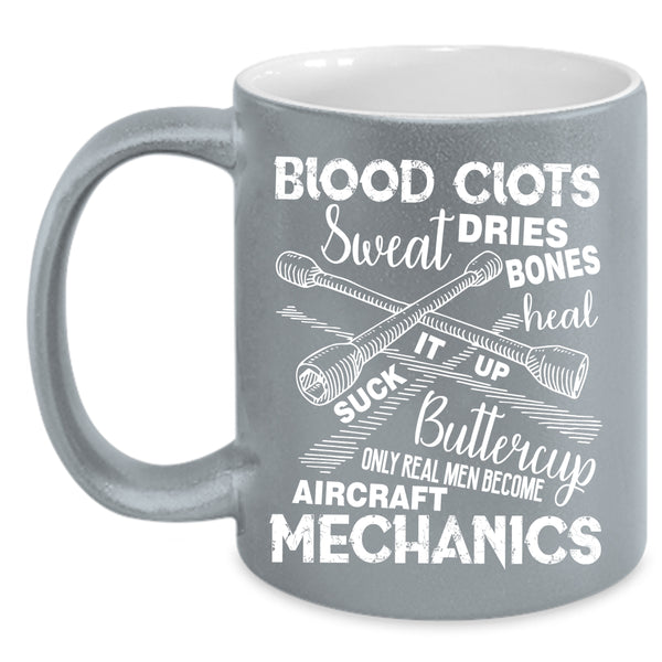 Only Real Men Become Aircraft Mechanics Coffee Mug, Cool Coffee Cup