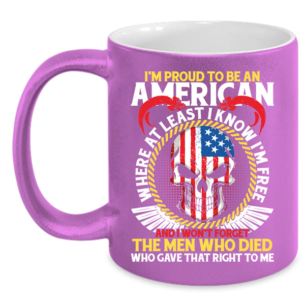 I'm Proud To Be An American Coffee Mug, Cool American Flag Coffee Cup