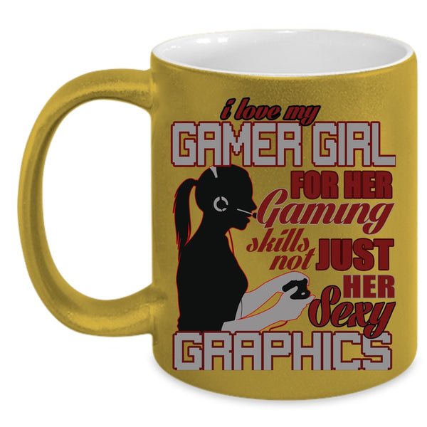 I Love My Gamer Girl Coffee Mug, Cool Gaming Coffee Cup