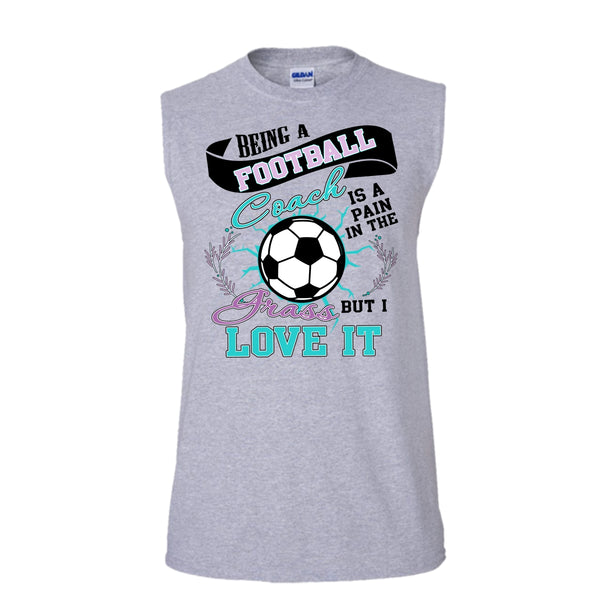 Being A Football Coach T Shirt, Coolest Football Coach T Shirt, Awesome t-shirts (Men's Cotton Sleeveless)