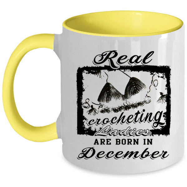 Born In December Coffee Mug, Real Crocheting Ladies Accent Mug