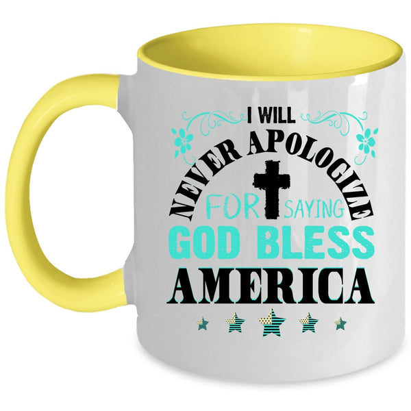 Cool Gift For American Coffee Mug, God Bless America Accent Mug