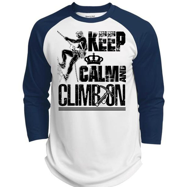 Keep Calm And Climb On T Shirt, I Love Mountain T Shirt, Awesome T-Shirts  (Polyester Game Baseball Jersey)