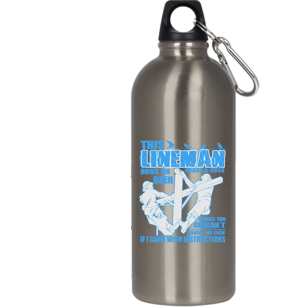 Awesome Linemans 20 oz Stainless Steel Bottle,Funny Gift For Linemans Outdoor Sports Water Bottle