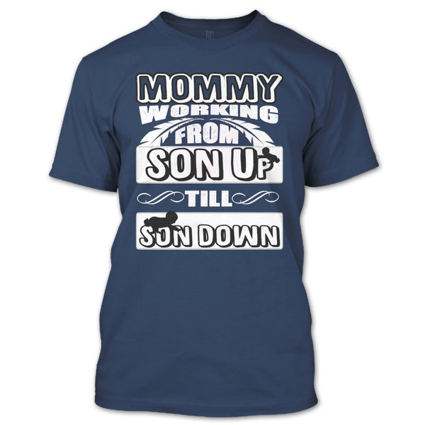 A black t-shirt with the shopify logo