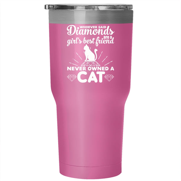 Diamonds Are A Girl's Best Friend Tumbler, Diamond Cat Mug