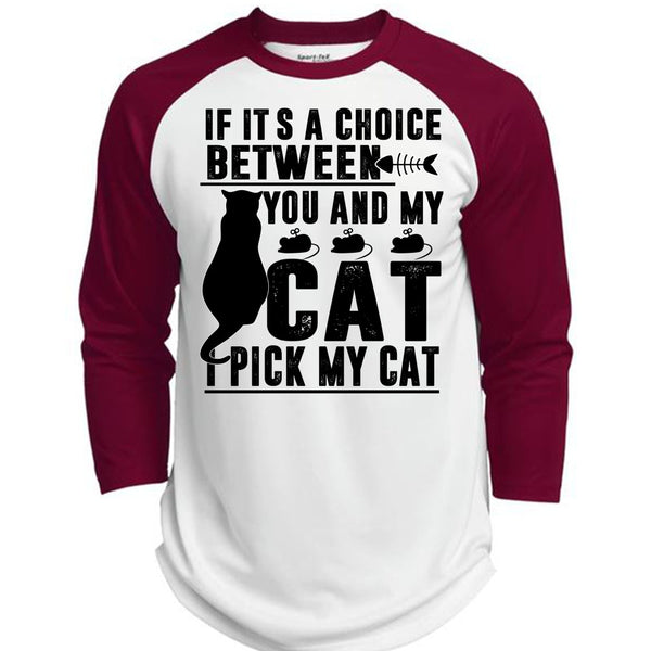 Between You And My Cat T Shirt, I Pick My Cat T Shirt, Awesome T-Shirts  (Polyester Game Baseball Jersey)