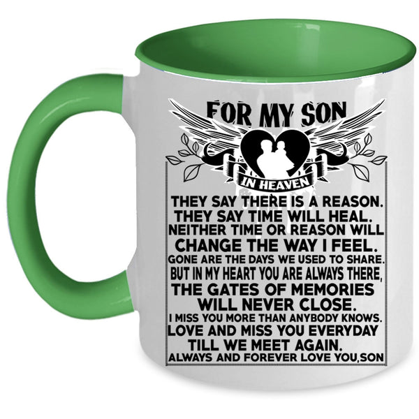 I Love My Son Coffee Mug, For My Son In Heaven Accent Mug