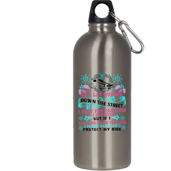 I Pray For Traction I Can Keep 20 oz Stainless Steel Bottle,Cool Christmas Outdoor Sports Water Bottle