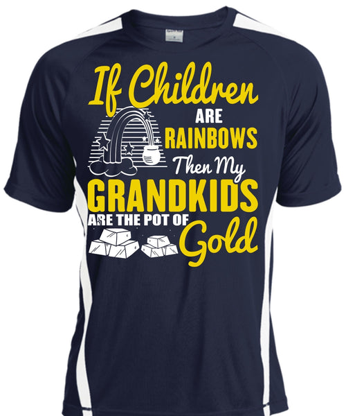 My Grandkids Are The Pot Of Gold T Shirt, Children Are Rainbows T Shirt, Cool Shirt
