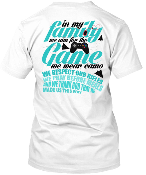 A black t-shirt with the shopify logo