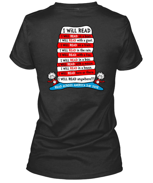 Dr. Seuss T Shirt, I Will Read On Boat T Shirt, The Cat in the Hat T Shirt, I Will Read Anywhere T Shirt