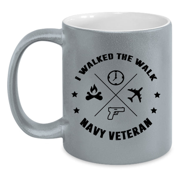 Cool Navy Veteran Coffee Mug, I Walked The Walk Navy Veteran Accent Mug