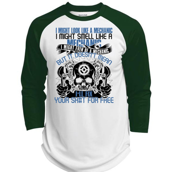 I Might Smell Like A Mechanic T Shirt, I Love Mechanic T Shirt, Awesome T-Shirts  (Polyester Game Baseball Jersey)