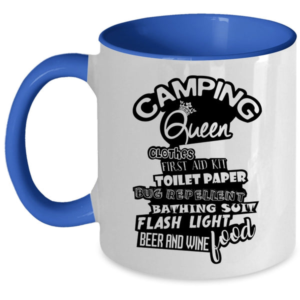 Beer And Wine Coffee Mug, Camping Queen Accent Mug