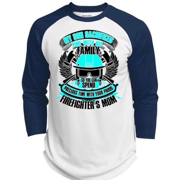 My Son Sacrifices Time T Shirt, I Love Firefighter T Shirt, Awesome T-Shirts  (Polyester Game Baseball Jersey)