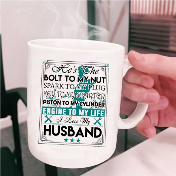 Cute Gift For My Wife Coffee Mug, I Love My Husband Cup