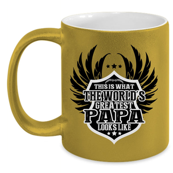 Greatest Papa Coffee Mug, The World's Greatest Papa Looks Like Accent Mug