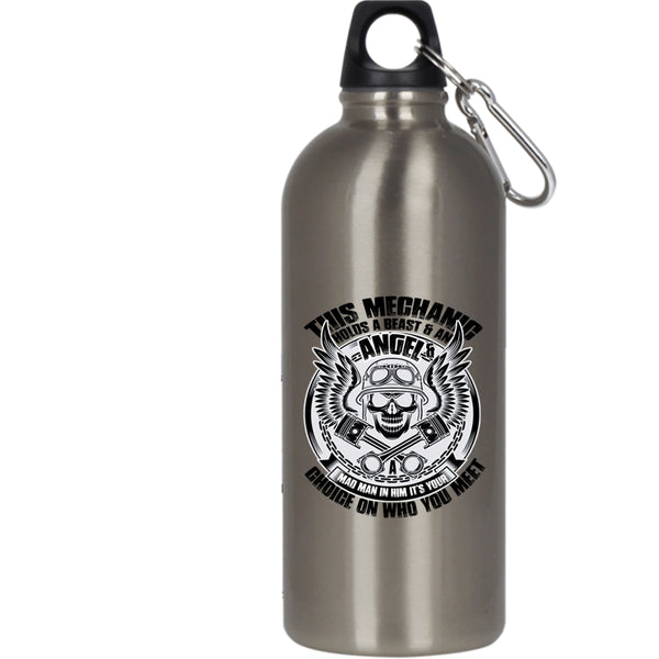 This Mechanic Holds A Beast And An Angel 20 oz Stainless Steel Bottle,Cool Mechanics Outdoor Sports Water Bottle