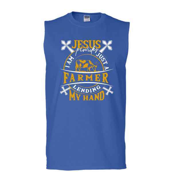 I Am Just A Farmer T Shirt, Coolest Farmer Ever Tank Top (Men's Cotton Sleeveless)