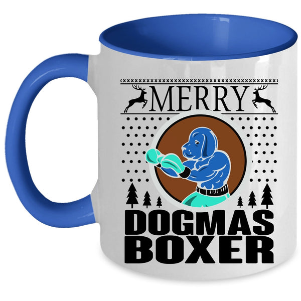 Christmas Gift For Son Coffee Mug, Merry Dogmas Boxer Accent Mug