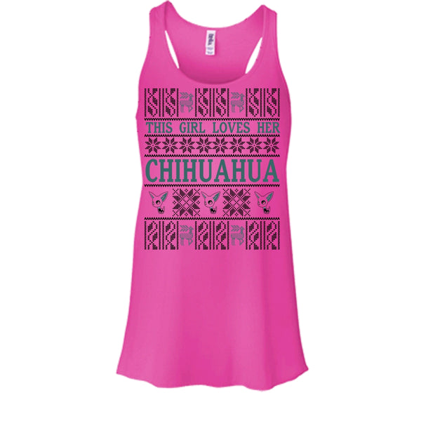 This Girl Loves Her Chihuahua T Shirt, Coolest Merry Christmas Tank Top