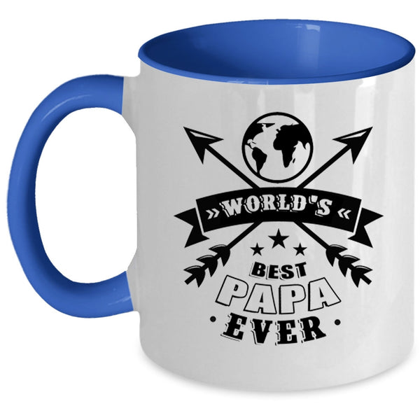 Best Dad Ever Coffee Mug, World's Best Papa Ever Accent Mug