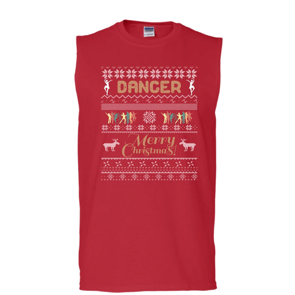 Dancer Merry Christmas T Shirt, Coolest Dancer T Shirt, Cool T Shirt (Men's Cotton Sleeveless)