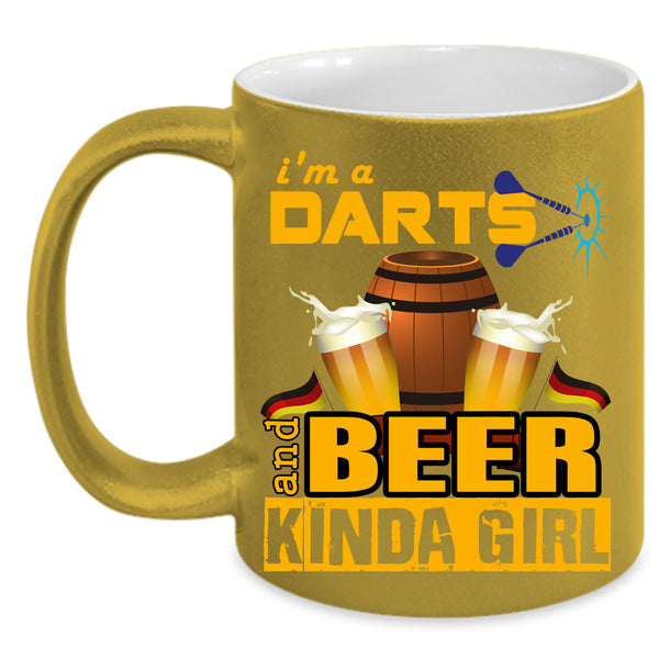 I'm A Darts And Beer Kinda Girl Coffee Mug, Awesome Girls Coffee Cup