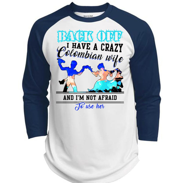 I Have A Crazy Colombian Wife T Shirt, I Love Wife T Shirt, Awesome T-Shirts  (Polyester Game Baseball Jersey)