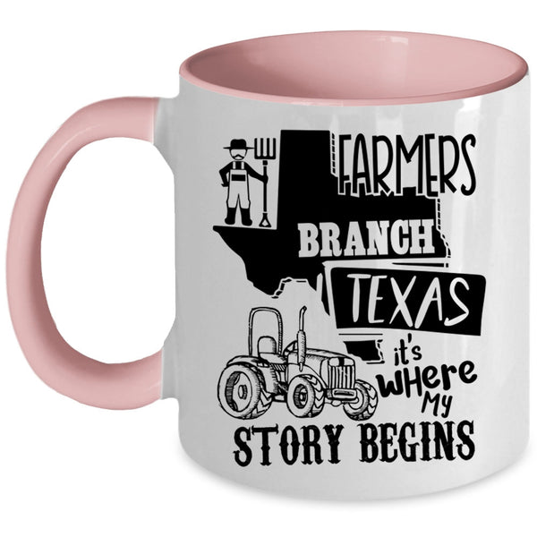 Where My Story Begins Coffee Mug, Farmers Branch Texas Accent Mug