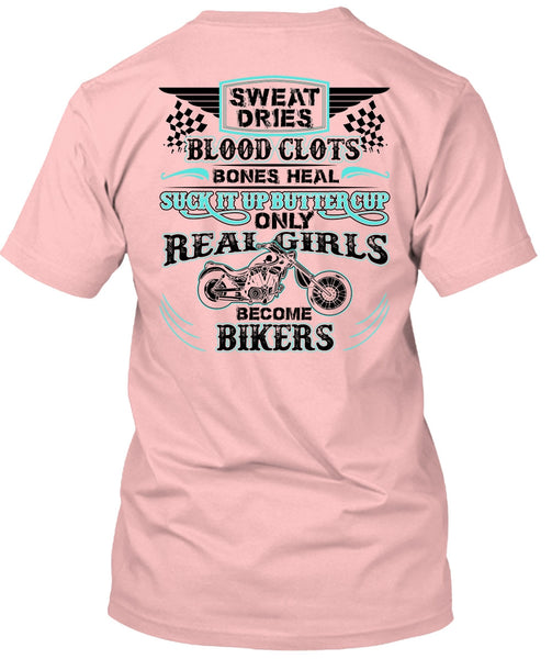 Real Girls Become Bikers T Shirt, I Love Biking T Shirt