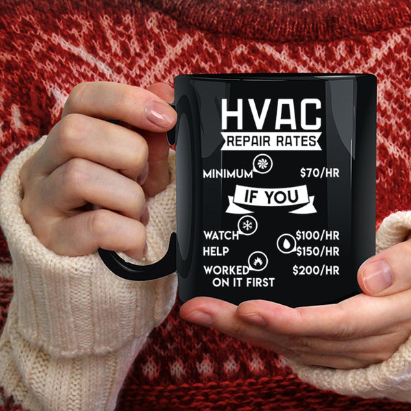 HVAC Repair Rates Coffee Mug, Awesome Hvac Technician Coffee Cup