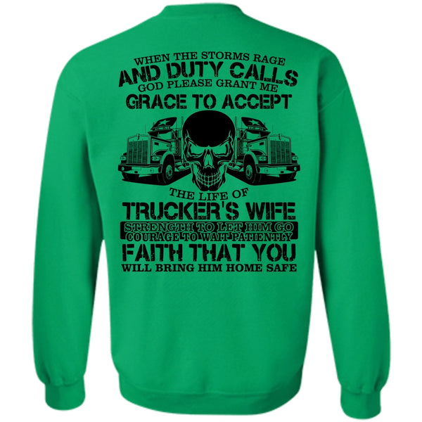 I Love Trucking T Shirt, The Life Of Trucker's Wife Sweatshirt