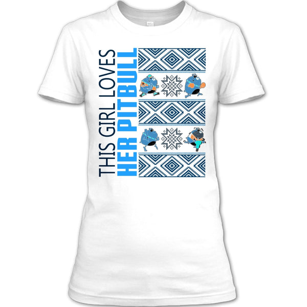 This Girl Loves Her Pitbull T Shirt, Pitbull Merry Christmas T Shirt