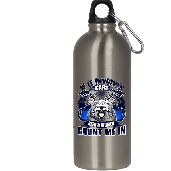 If It Involves Cars Beer And Women 20 oz Stainless Steel Bottle,Gift For Female Mechanic Outdoor Sports Water Bottle