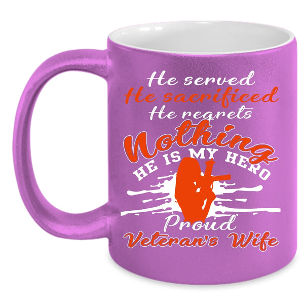 Proud Veteran's Wife Coffee Mug, I Love Veteran Coffee Cup