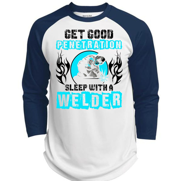 Sleep With A Welder T Shirt, I Love Welding T Shirt, Awesome T-Shirts  (Polyester Game Baseball Jersey)