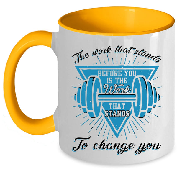 Awesome Gymnast Coffee Mug, The Work That Stands Accent Mug