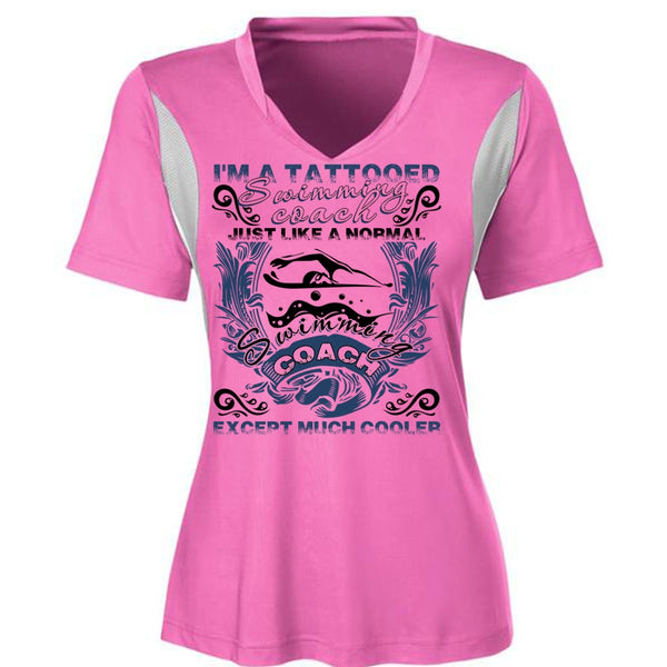 I'm A Tattooed Swimming Coach T Shirt, I Love Swimming T Shirt, Awesome T-Shirts