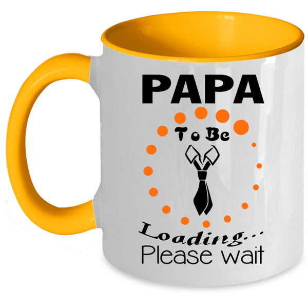 Cute Gift For Dad Coffee Mug, Papa To Be Loading Please Wait Accent Mug