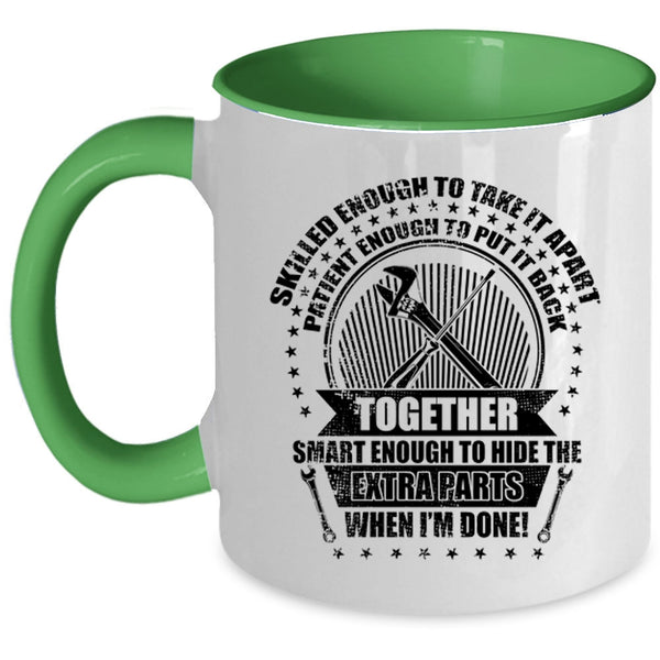 Cute Mechanic Coffee Mug, Smart Enough To Hide The Extra Parts Accent Mug