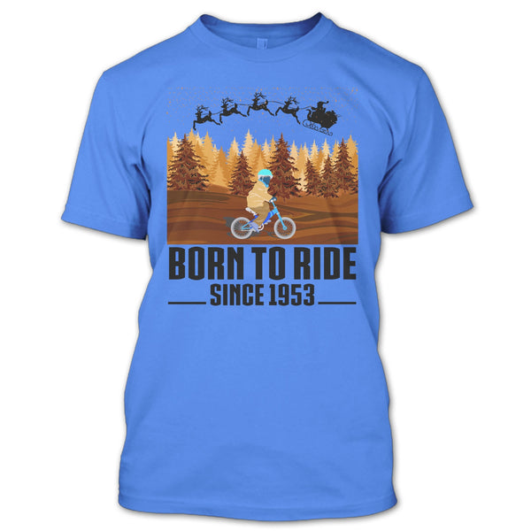 Born To Ride Since 1953 T Shirt, Biker Merry Christmas T Shirt