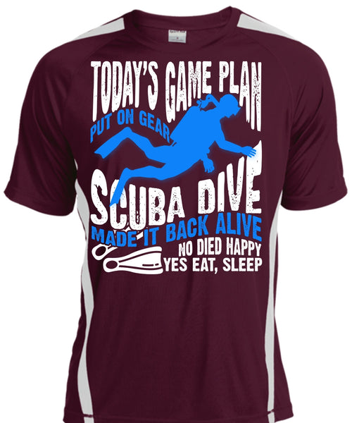 Today's Game Plan T Shirt, Put On Gear Scuba Dive T Shirt, Cool Shirt