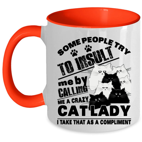 Cute Cat Lovers Coffee Mug, Crazy Cat Lady Accent Mug