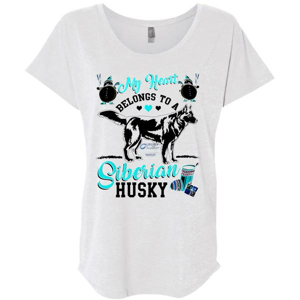 My Heart Belongs To A Siberian Husky T Shirt, I Love My Dog T Shirt, Awesome T-Shirts